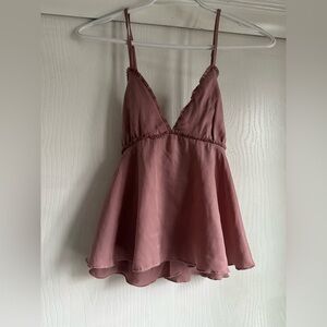 Kimchi Blue Spaghetti- Strap Cami in Dusty Mauve